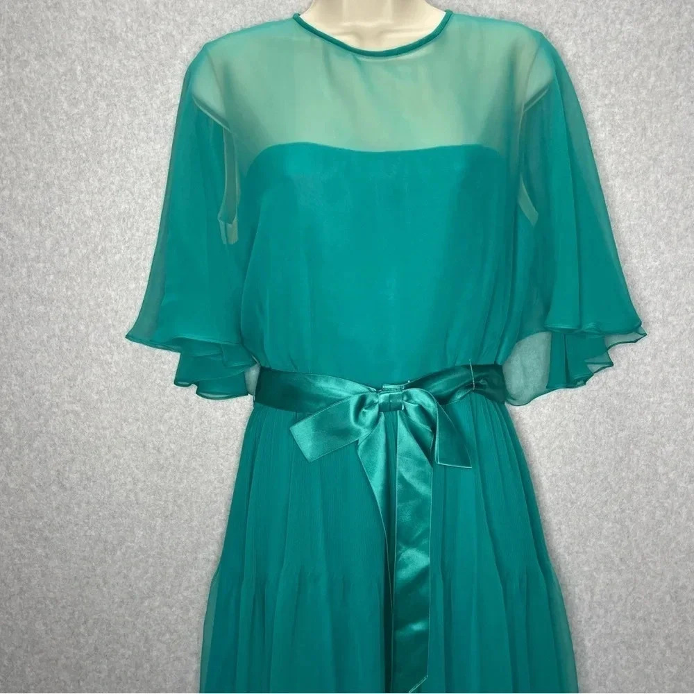 Victor Costa LTD Gown Female Size 12 Vintage Prom Chiffon Layered Floor Length - Picture 2 of 10